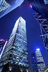 Image showing Office building to sky at night