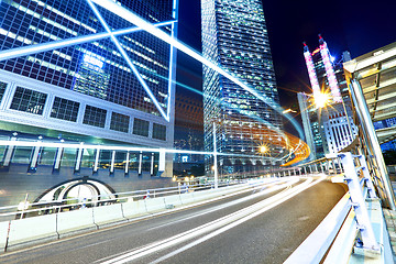 Image showing Hong Kong city traffic at night