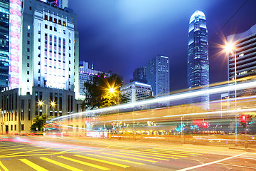 Image showing Hong Kong city with traffic at night