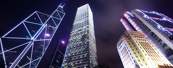 Image showing Skyscraper in Hong Kong from low angle