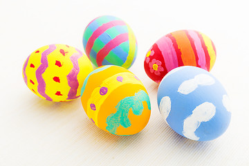 Image showing Colourful painted easter egg