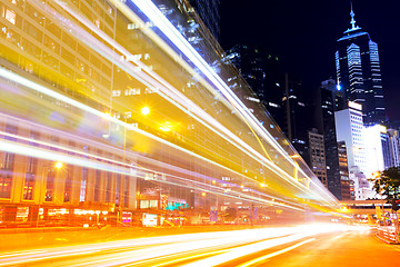 Image showing Busy traffic in modern city at night