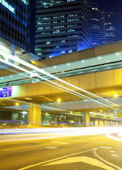 Image showing Hong Kong cityscape with traffic at night