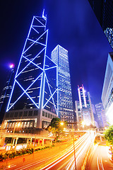 Image showing Hong Kong urban city with traffic trail