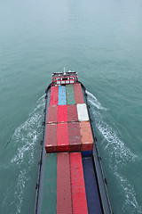 Image showing Cargo ship from top