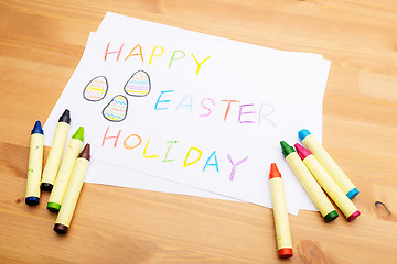 Image showing Children drawing for easter holiday