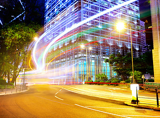 Image showing Hong Kong with traffic trail