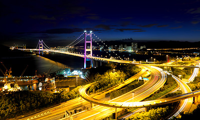 Image showing Suspension bridge in Hong Kong