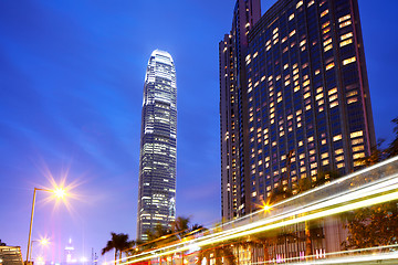 Image showing Traffic in Hong Kong at night