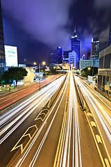 Image showing Hong Kong city traffic trail