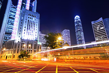 Image showing Hong Kong busy traffic at night