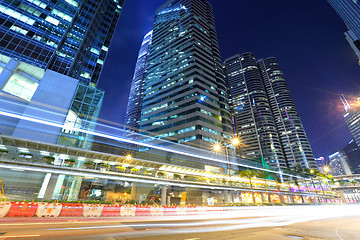 Image showing Hong Kong with traffic trail