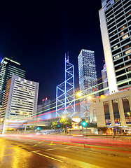 Image showing Hong Kong city traffic trail