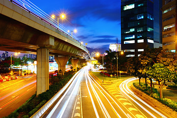 Image showing Highway in city at night