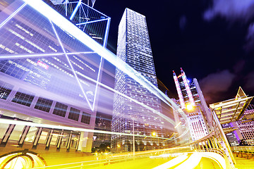 Image showing Traffic in Hong Kong at night