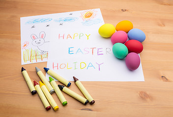 Image showing Kid drawing for easter holiday