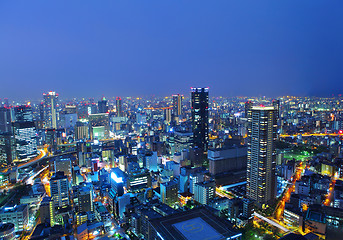 Image showing Osaka city at night