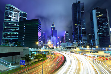 Image showing Fast moving traffic in Hong Kong 