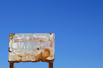 Image showing Weathered metal billboard