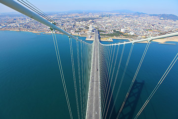 Image showing Akashi Kaikyo bridge viewing Kobe 