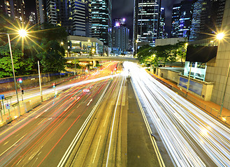 Image showing Hong Kong with traffic trail