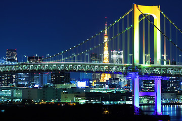 Image showing Tokyo skyline at night