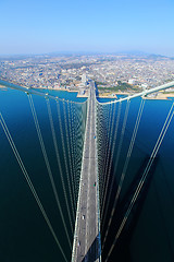 Image showing Akashi Kaikyo bridge viewing Kobe 