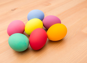 Image showing Colourful painted easter egg