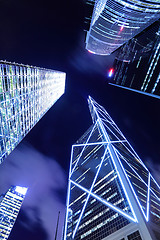 Image showing Skyscraper to sky at night