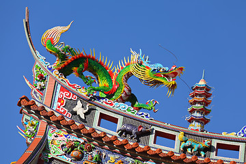 Image showing Chinese temple roof eave