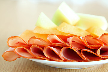 Image showing Ham and melon