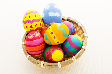 Image showing Easter egg in basket