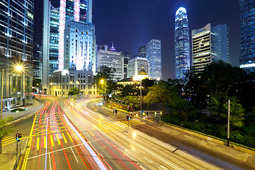 Image showing Hong Kong city with busy traffic road