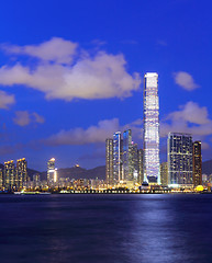 Image showing Kowloon side in hong Kong at night