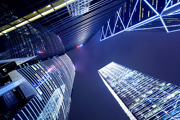 Image showing Modern building to sky at night