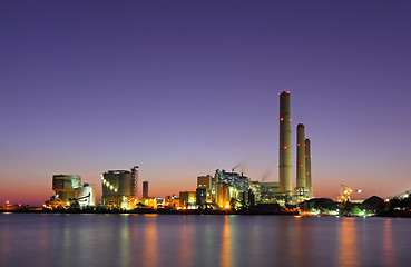 Image showing Industrial plant at night