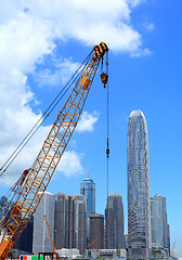 Image showing Hong Kong city with crane