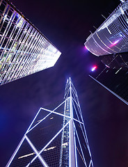 Image showing Modern building to sky at night