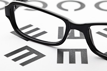 Image showing Eyechart with eyewear