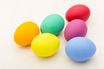 Image showing Painted colourful easter egg