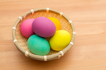 Image showing Easter egg in basket