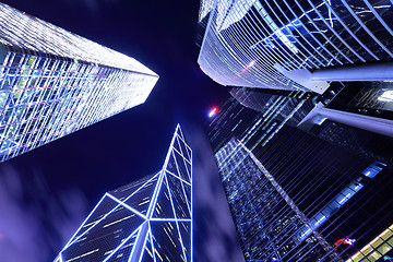 Image showing Skyscraper view from bottom in Hong Kong