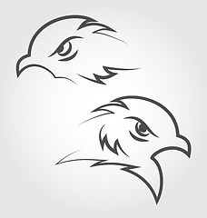 Image showing Icon eagle heads, outline style