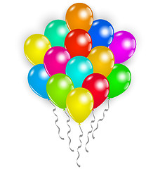 Image showing Set colorful balloons on white background 