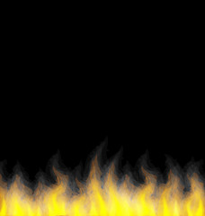 Image showing Burning fire flame on black background