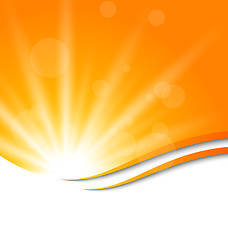 Image showing Abstract orange background with sun light rays