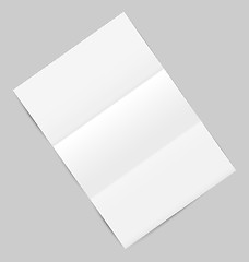 Image showing Empty paper sheet with shadows, isolated on gray background
