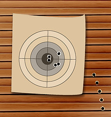 Image showing Shooting range target with bullet holes