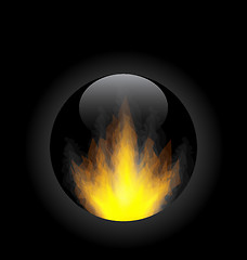 Image showing Fire flame in circle frame