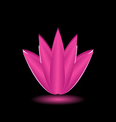 Image showing Lotus flower isolated on black background